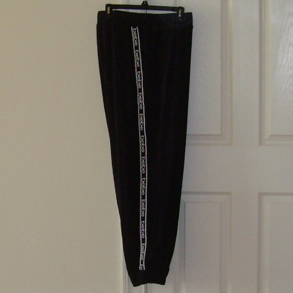 COPY - Bebe Velour Black Jogger Pants 2X NEW! - Picture 1 of 13